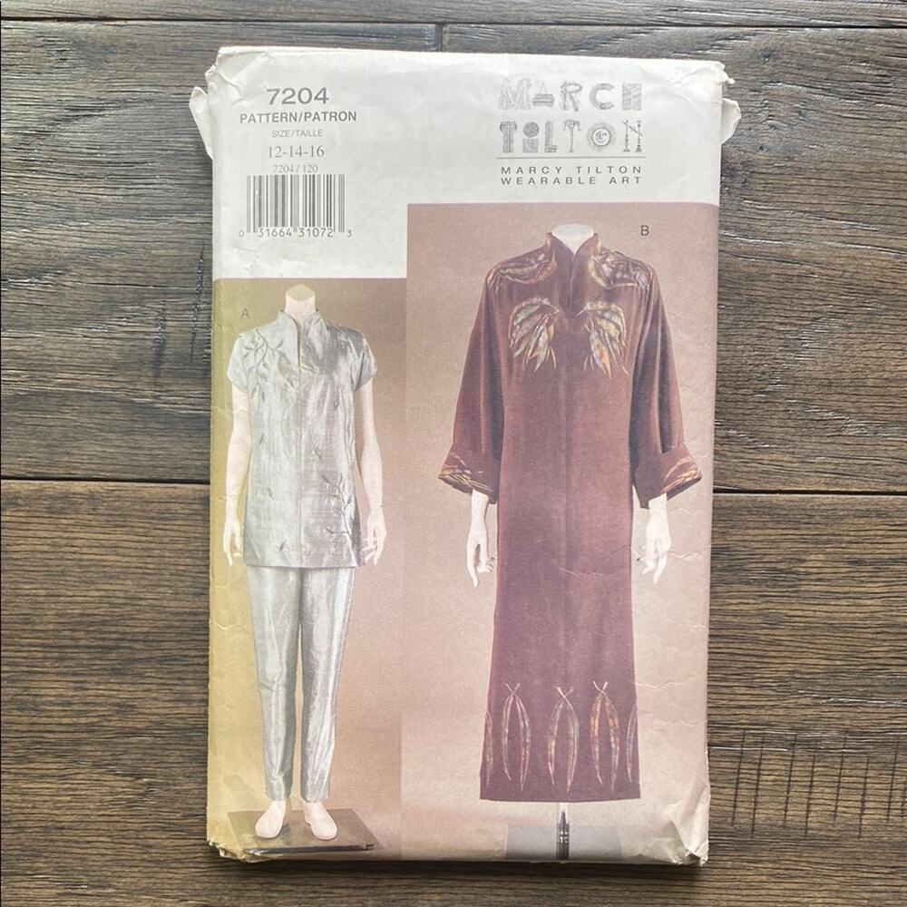 VOGUE PATTERNS 7204 Marcy Tilton Wearable Art Pattern Dress Tunic Pants Sz 12-16